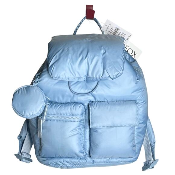 NEW Wildfox Parachute BACKPACK & COIN PURSE Blue Puffy Nylon HANDBAG Lightweight main image 12